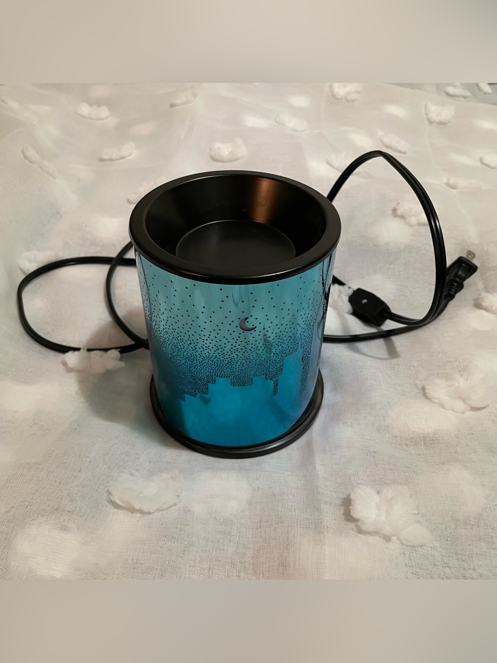 Light-Up Candle Wax Melt Warmer - Nighttime City Pattern